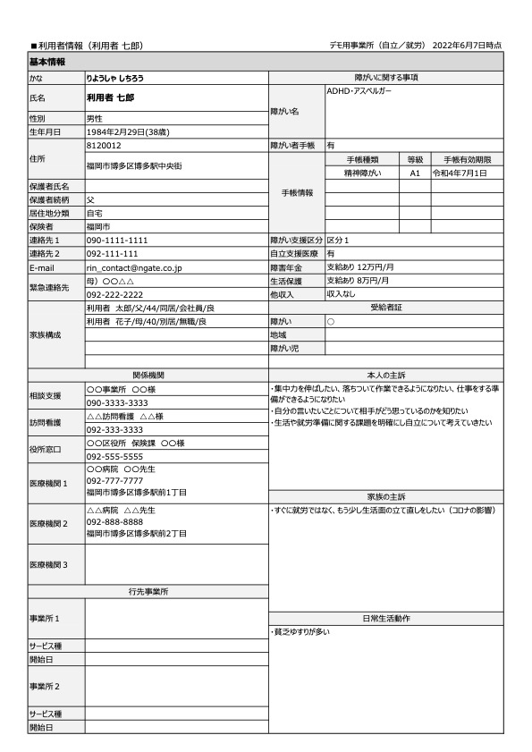 利用者基本情報