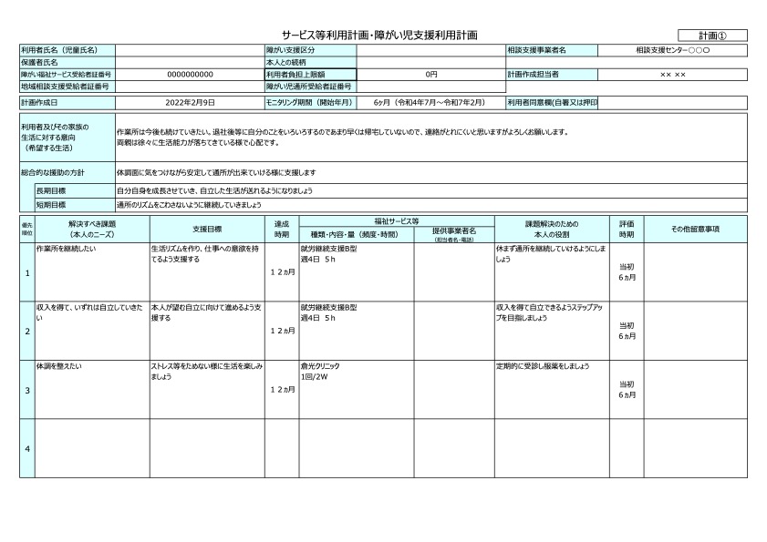 サービス等利用計画