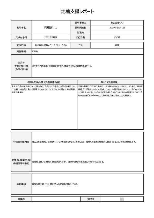 定着支援レポート